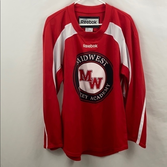 Reebok Midwest Hockey Academy Mens Red Sz M Jersey - Picture 1 of 7
